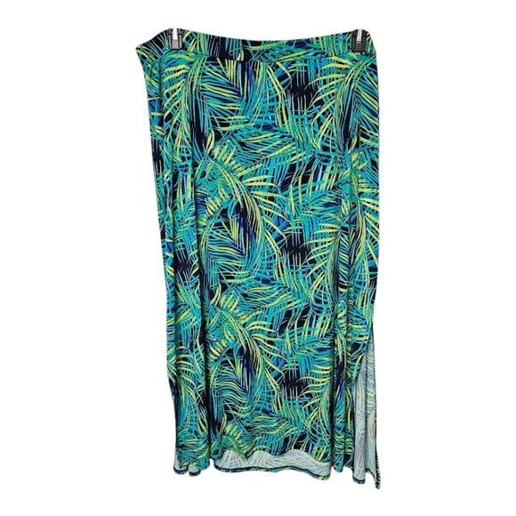 Tropical Leaf Print Maxi Skirt Size 3x - Picture 1 of 3